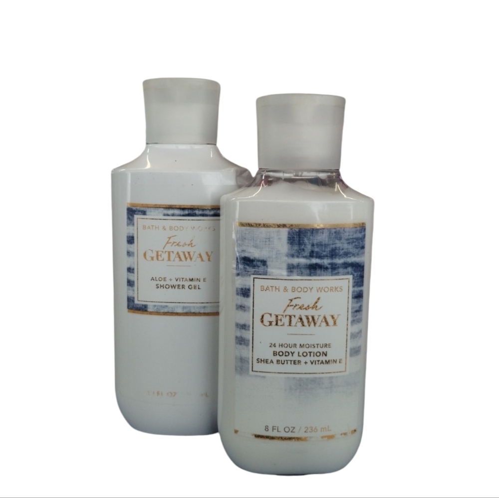 Bath and Body Works Discontinued FRESH Getaway ‎ 2Pcs Bundle Shower Gel/Lotion